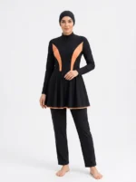 Women's Colorblock Modest Skirted Swimsuit Set