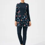 Women's Geometric Confetti Modest Skirted Swimsuit Set