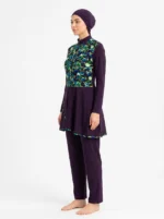 Women's Floral Camo Modest Asymmetrical Swimsuit Set - Image 3