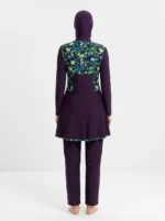 Women's Floral Camo Modest Asymmetrical Swimsuit Set - Image 2
