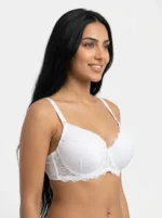Women's Comfort Bra with Lace Overlay and Fanned Base - Image 3