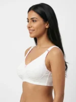 Women's Pure Cotton Everyday Wireless Crop Bra with Gathered Support Panels - Image 3