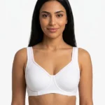 Women's Pure Cotton Everyday Wireless Crop Bra with Gathered Support Panels
