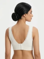 Women's Premium Everyday Comfort Bra with Lace-Trim V-Neck and Ribbed Support - Image 2