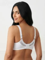 Women's Underwired Full-Coverage Support Bra with Floral Lace Upper Panels - Image 2