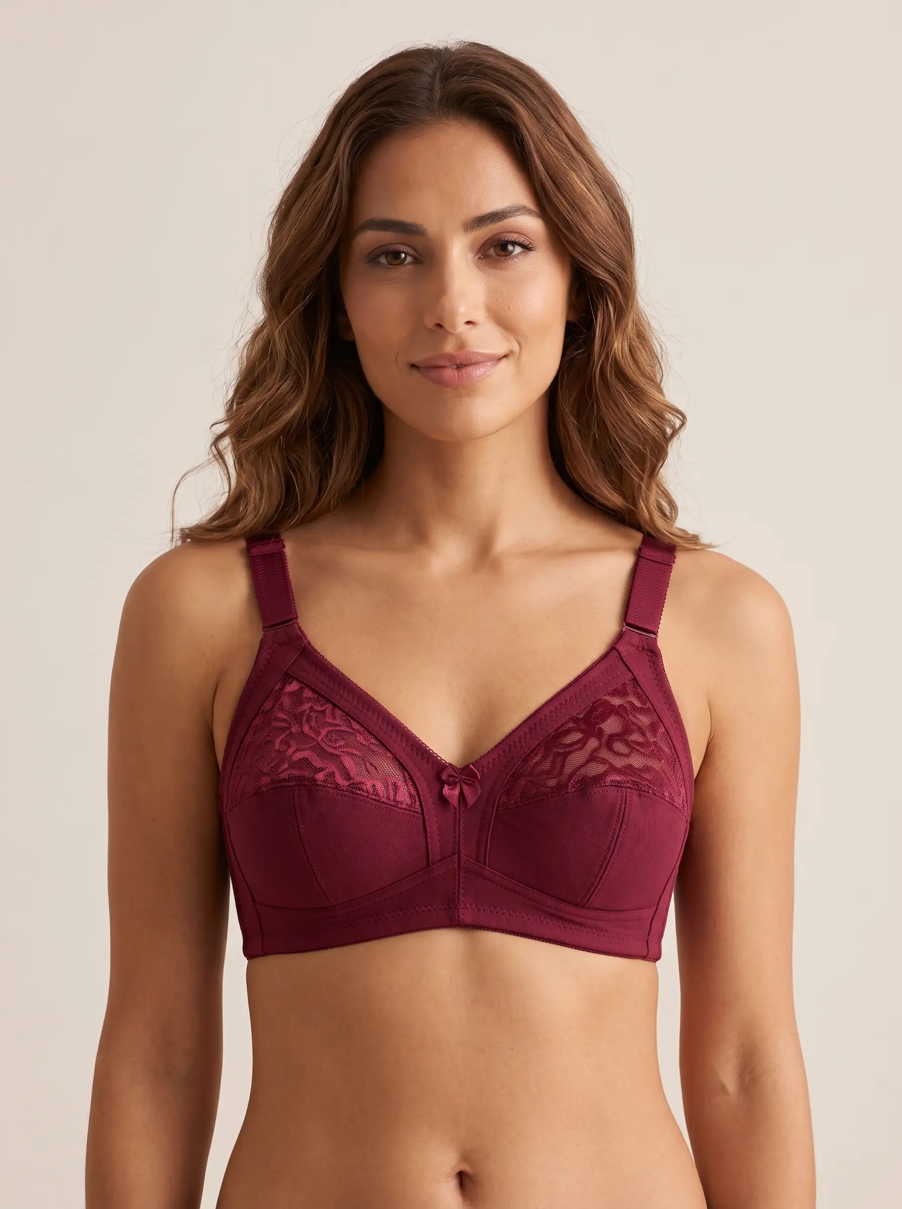 Woman_with_olive_skin_2K_202607031515 Bombshell Add-2-Cups Shine Strap Rose Lace Push-Up Bra - Image 1