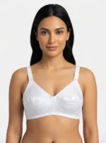 Women's Wire-Free Full-Coverage Support Bra with Multi-Stitch Reinforced Framing
