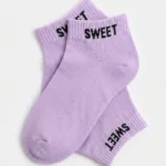 Women's Cozy Pastel "SWEET" Letter-Embroidered Trainer Liners