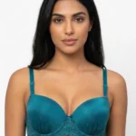 Everyday Contour Wireless Bra with Pleated Base and Floral Lace Band