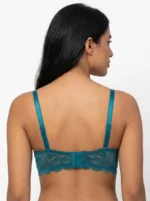 Everyday Contour Wireless Bra with Pleated Base and Floral Lace Band - Image 2