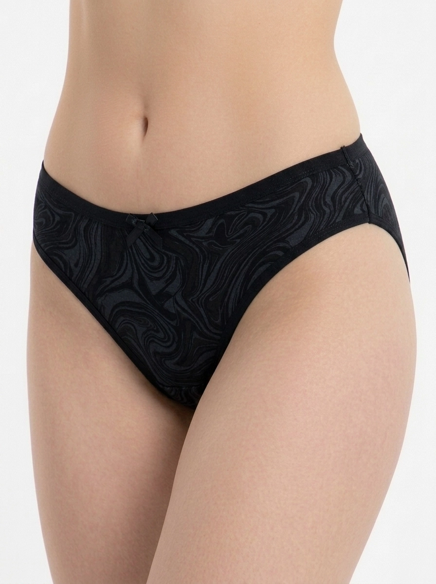 give_me_one_by_one_202607150256 (1) Noir Marble Swirl Cotton Bikini - Image 1