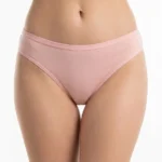 Mariner-Stripe Cotton High-Cut Brief in Heather Grey
