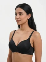 Women's Wire-Free Smooth T-Shirt Bra with Floral Centerpiece - Image 3