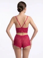 Women's All-Over Lace Bralette & Boy-Shorts Lounge Set - Image 2