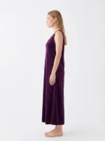 Women's Crochet Lace Velvet Maxi Nightgown - Image 3