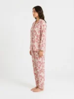 Dusty Rose Geometric Cotton Pajama Set - Image 3