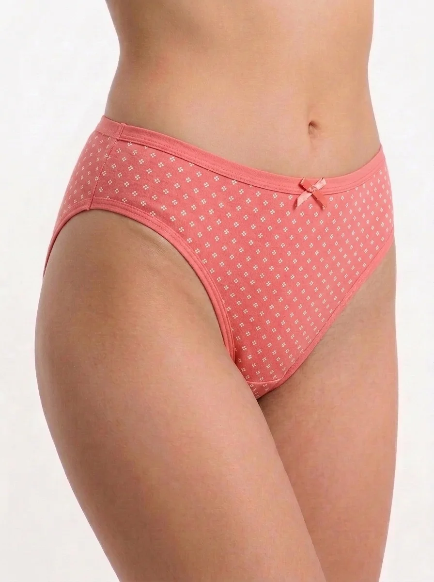 Model_wearing_floral_garment_202608281154.jpeg_202608290425 Women’s Cotton-Stretch Mid-Rise Brief Panty - Image 1