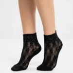 Women's Glitter Fishnet Mesh Ankle Socks