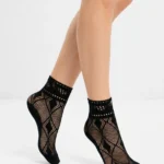 Women's Geometric Argyle Fishnet Ankle Socks
