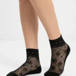 Women's Snowflake Floral Fishnet Ankle Socks