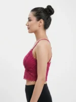 Premium Geometric Eyelet Lace Longline Bralette - Image 3