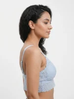 Premium Eyelet Floral Lace Longline Bralette - Image 3