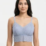 Premium Eyelet Floral Lace Longline Bralette