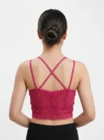 Premium Geometric Eyelet Lace Longline Bralette - Image 2