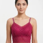 Premium Geometric Eyelet Lace Longline Bralette