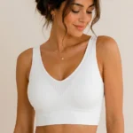 Premium Seamless Heathered Cotton V-Neck Bralette