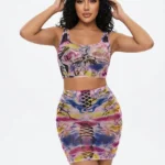 Women’s Seductive Fishnet Two-Piece Set