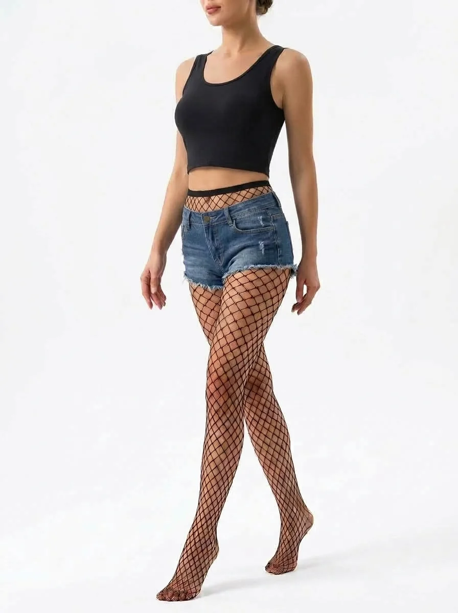 Model_posing_in_fishnet_lingerie_20260915163000 Women’s Fashion Fishnet Stockings - Image 1