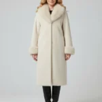 Women’s Luxury Long Faux Fur Trim Winter Coat
