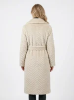 Women’s Luxury Belted Chevron Faux Fur Winter Coat - Image 2