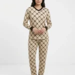 Women’s Geometric Diamond Monogram Pajama Set