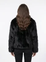 Women’s Cropped Faux Fur Jacket - Image 2