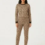 Women’s Geometric Monogram Print Pajama Set