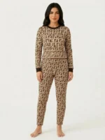 Women’s Geometric Monogram Print Pajama Set