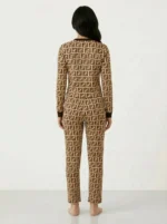 Women’s Geometric Monogram Print Pajama Set - Image 3