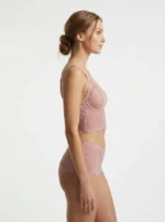 Dusty Pink Floral Lace Bralette Set - Image 3