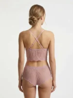 Dusty Pink Floral Lace Bralette Set - Image 2