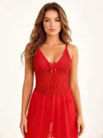 Women’s Lace Trim Babydoll Chemise Lingerie