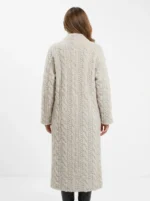 Women’s Luxury Cable Knit Faux Fur Winter Coat - Image 2