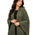 Winter Paisley Embossed Knitted Women Shawl