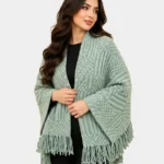 Winter Textured Patchwork Knit Women Shawl